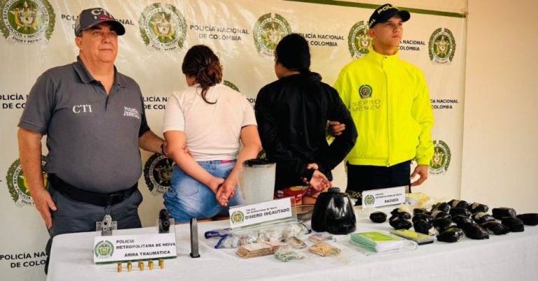Dos adolescentes fueron aprehendidas con armas de fuego y estupefacientes en allanamiento en Villa Amarilla, Neiva
